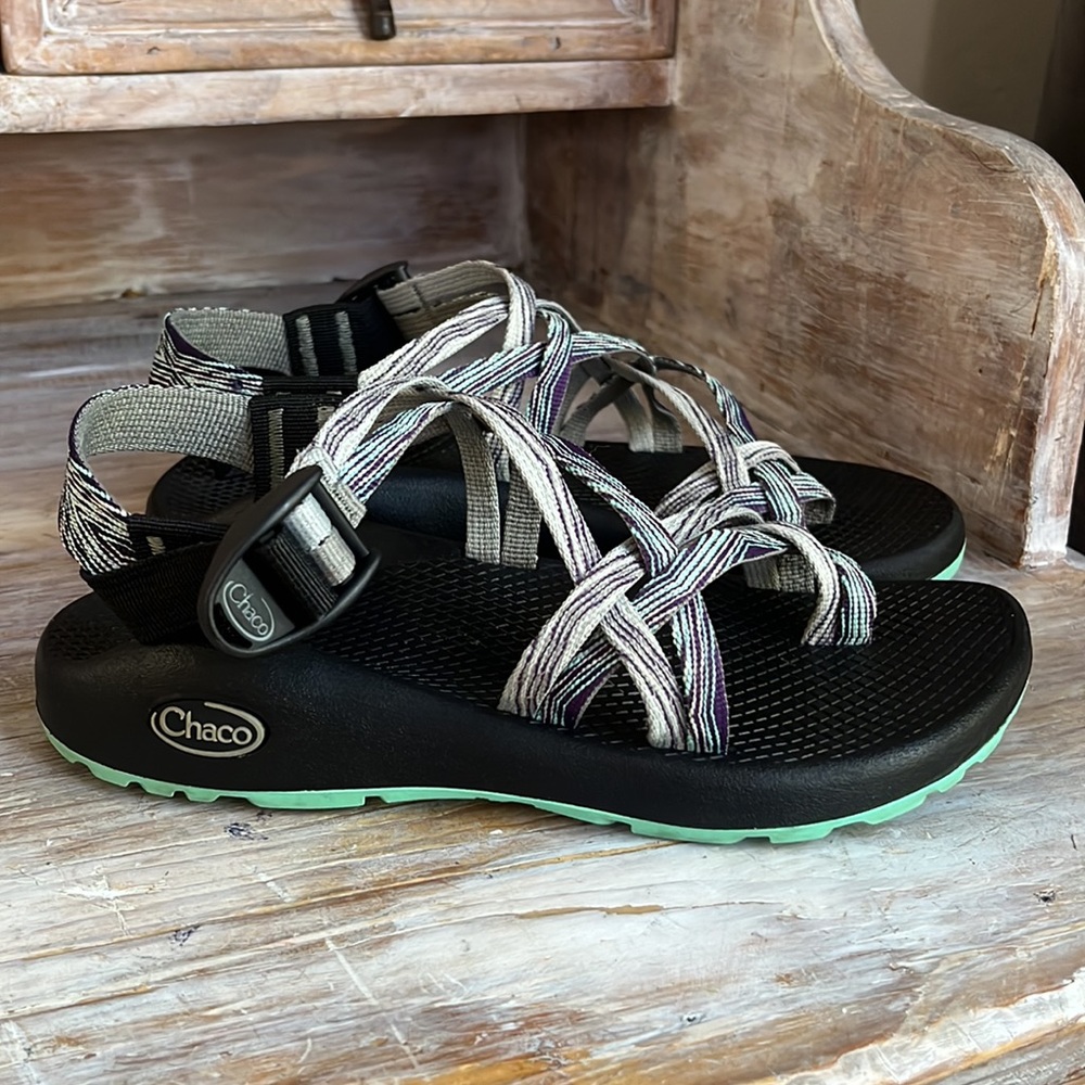 Chaco ZX/2 Classic Aqua double toe loop / strap sandals size 6